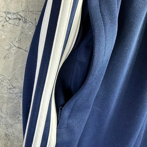 Navy blue Adidas tracksuit bottoms with white stripes Woman's Small - Picture 4 of 7